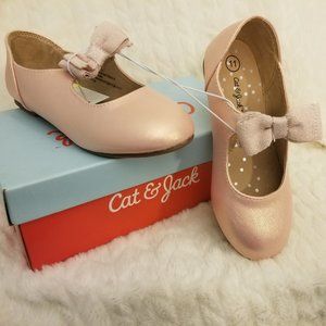 Cat & Jack Pink Flats with Bow Size 11